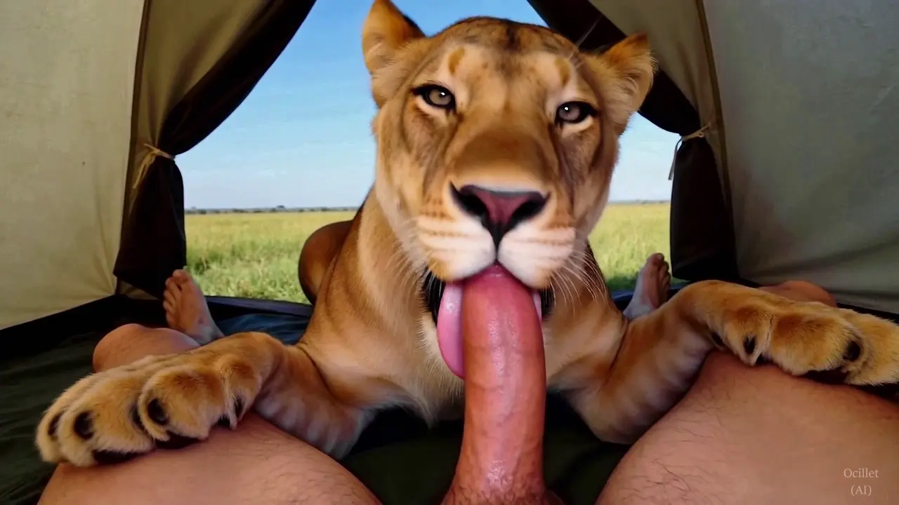 Lioness Safari Tent Blowjob - AI-BEAST - AI Zoo Porn