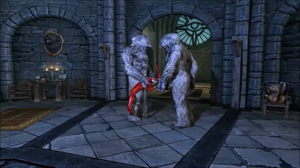 Watch this furry animated babe go all-in with diabolic fucking in Khajiit's Kharadon Temple